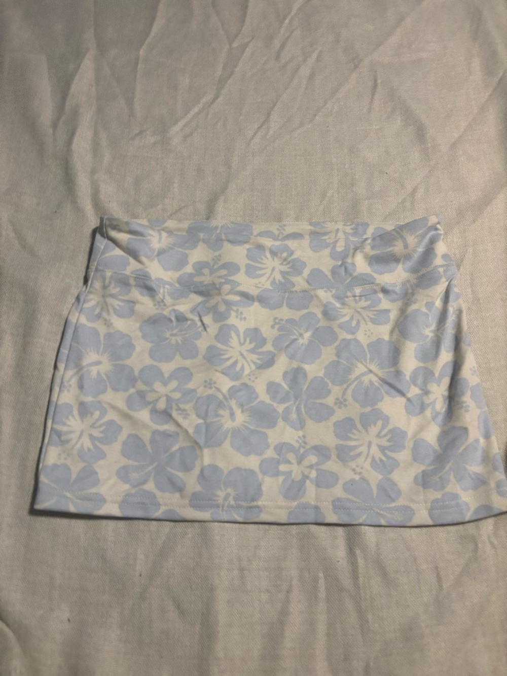 Harlow White Mini Skirt with Light Blue Floral Print